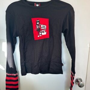 Deadstock Emily the Strange Black & Red Long-Sleeve Graphic Tee